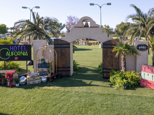 The entrance at the WAFC Conference with Hotel California signage.