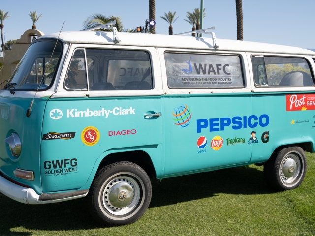 Vintage blue van at the WAFC conference