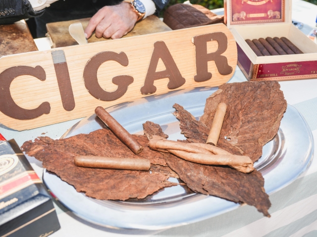 Pelican Hill cigar table at event.